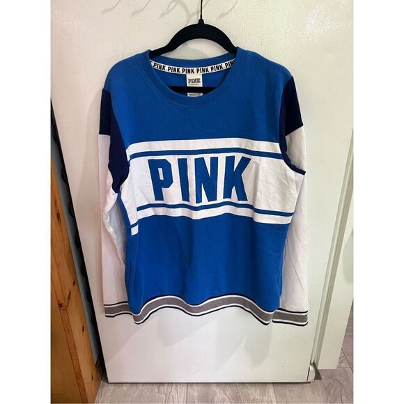 Pink By Victorias Secret Multicolored Crewneck Woman’s Size Small Flaws Stained - Picture 1 of 13